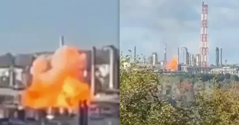Ukrayna dronları Rusiyanın Ufa şəhərinə zərbə endirdi Neft zavodunda yanğın