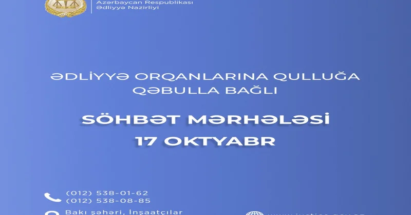 Ədliyyə orqanlarına qəbulla bağlı müsabiqənin ikinci mərhələsi başlayır