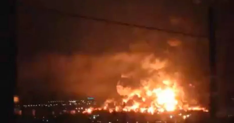Ukrayna ordusu Krımda neft bazasına zərbə endirdi ANBAAN VİDEO