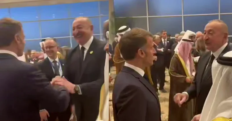 Prezident İlham Əliyevin Makronla MARAQLI DİALOQU VİDEO