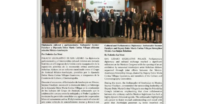 Meksika qəzetində azərbaycanlı rəssamın sərgisindən bəhs edən məqalə dərc olunub