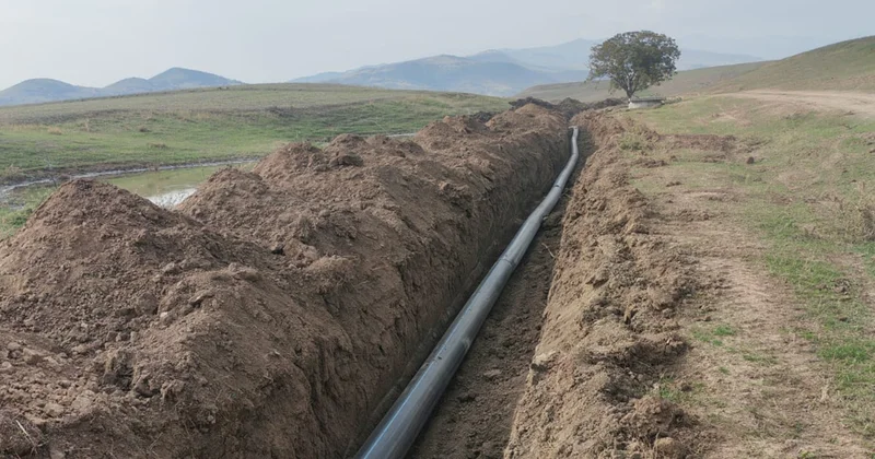 Su problemi olan bu kəndə yeni xətt çəkilir Fotolar
