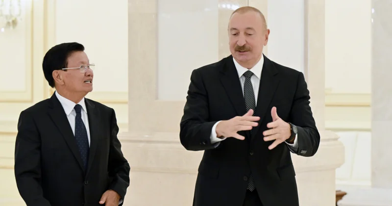 Пресс служба Алиева показала видео визита президента Лаоса в Баку Minval Politika