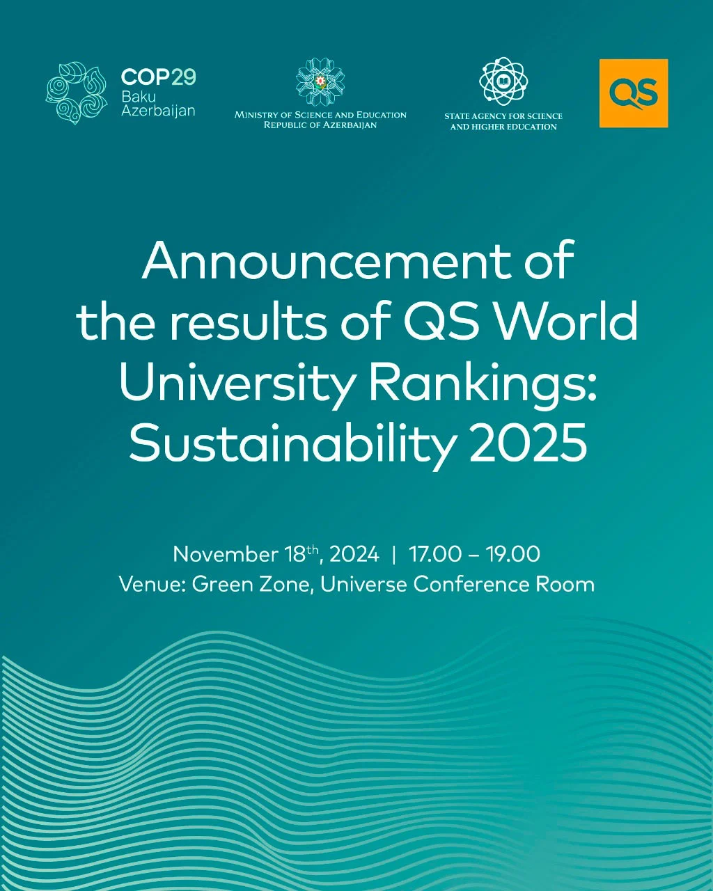 COP29da “Dünyanın ən yaxşı universitetlərinin reytinq siyahısı: dayanıqlılıq 2025”in nəticələri elan ediləcək