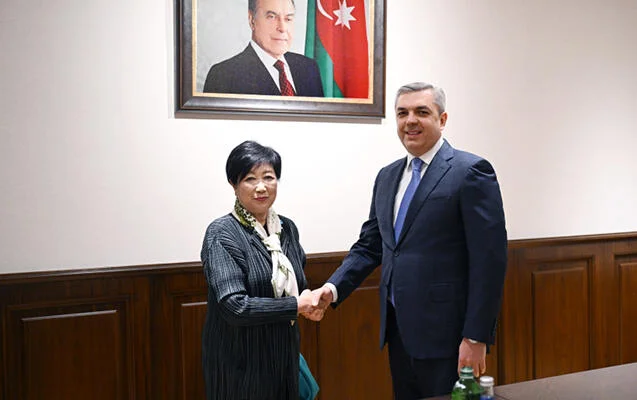 Samir Nuriyev Yuriko Koike və heyəti ilə görüşdü FOTO