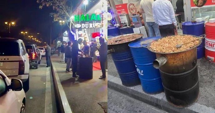 Əhmədlidə “Halal Dürüm” həm səkiyə, həm avtobus zolağına “əl qoyub” VİDEO