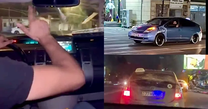 Xırdalanda “Prius”la “sağ sol” edən sürücü qəzadan son anda qurtuldu VİDEO
