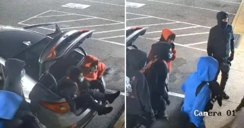 В США на ограбление приехали девять человек в одном авто