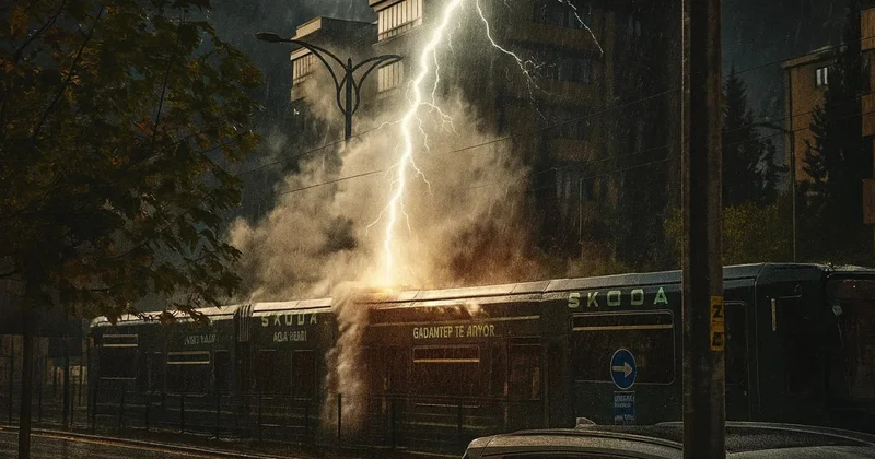 Türkiyədə sərnişinlərlə dolu tramvayı ildırım vurdu