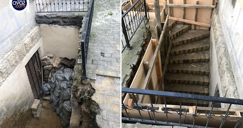 Yasamalda binanın dayaqlarını qazırlar? Foto + Video