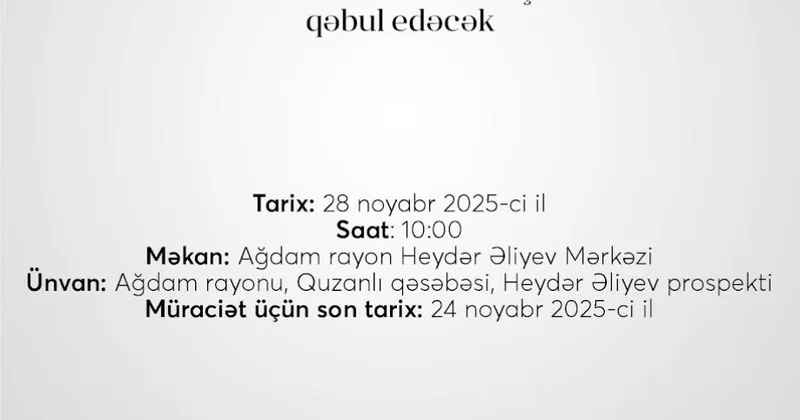 Mədəniyyət naziri Ağdamda vətəndaşların müraciətlərini dinləyəcək