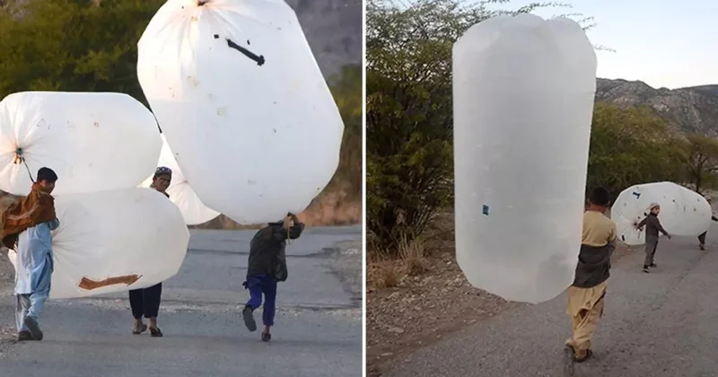 Çarəsizliyin şəkli torbalara doldurub evlərinə aparırlar FOTO