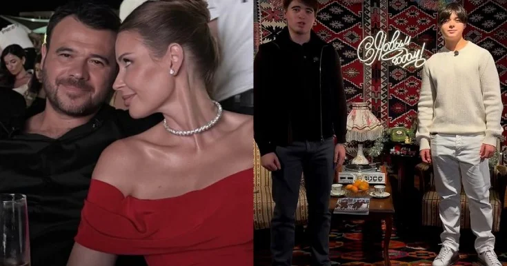 Xanımından və əkizlərindən Eminə ad günü təbriki FOTOLAR