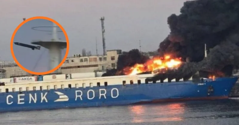 Rusiyanın Türkiyə gəmisini raketlə vurmasının ANBAAN VİDEOSU