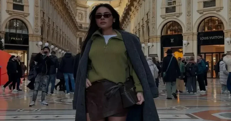 Samirə Milan küçələrində pozalar verdi FOTOLAR