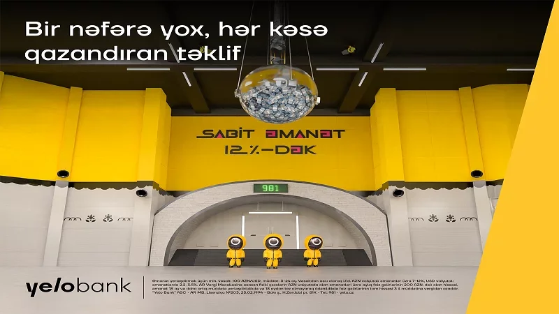 Yelo Bank 12% gəlir təklif edir!