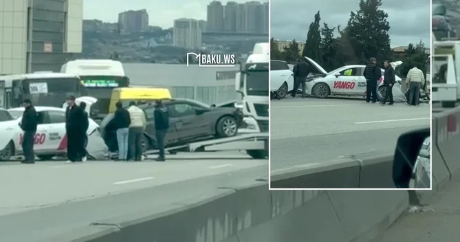 Bakı Sumqayıt yolunda 5 maşın toqquşub