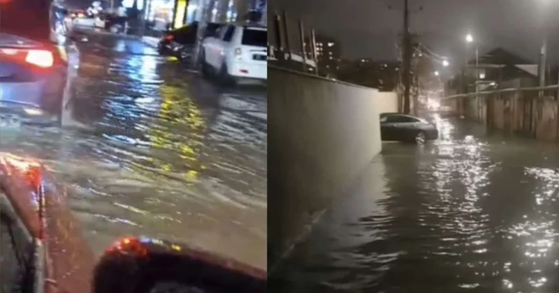 Xırdalan və Masazır yollarını su basdı VİDEO