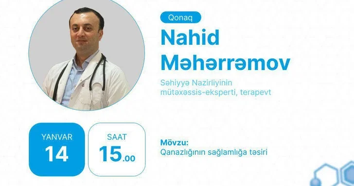 Эксперт Минздрава Азербайджана в прямом эфире расскажет о влиянии малокровия на здоровье АНОНС