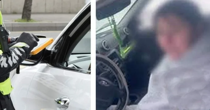 Sərxoş halda tutulan qadın sürücü yol polislərinə qarğış etdi VİDEO