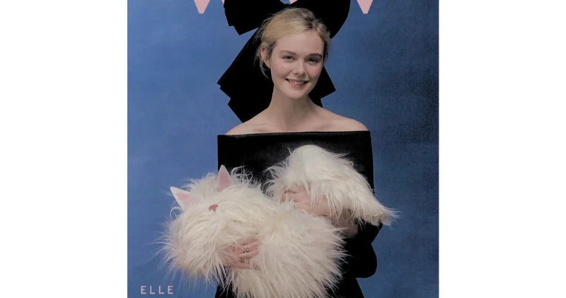 Эль Фаннинг снялась с котом на руках для глянца
