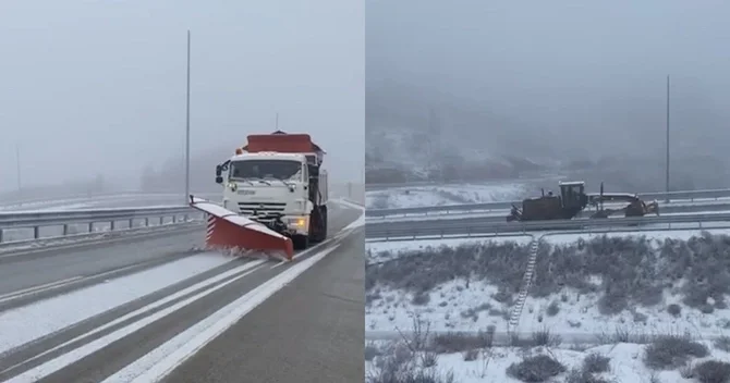 Zəfər yolu qardan təmizlənir