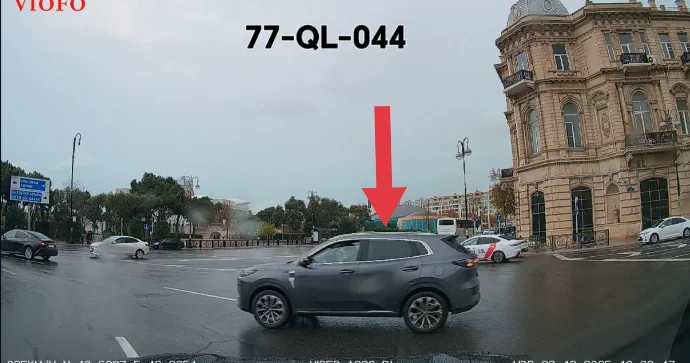 Yol verməklə arası olmayan sürücü Azneft dairəsində qaydaları pozdu VİDEO