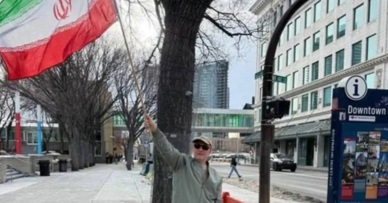 Kanadada İran bayrağını qaldıran şəxs saxlanıldı VİDEO