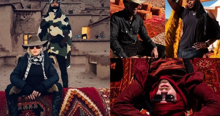 Madonna sevgilisi və övladları ilə Mərakeşdə Fotolar