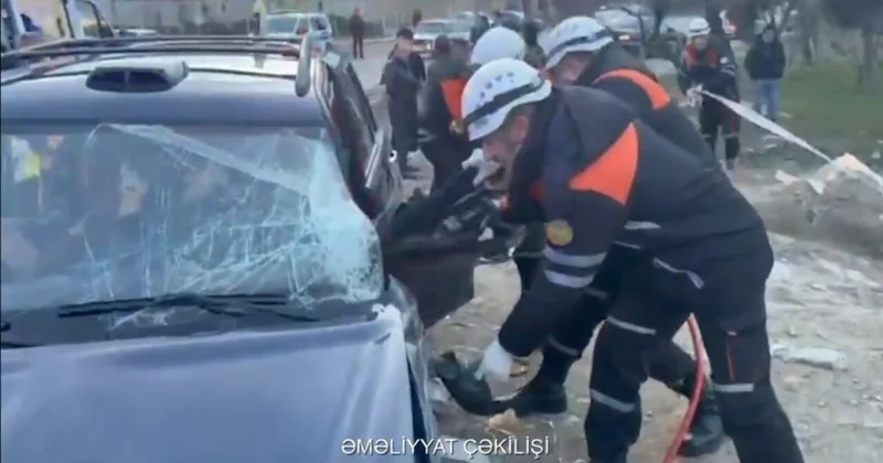 ДТП в Сумгайыте водитель оказался зажат в автомобиле ВИДЕО
