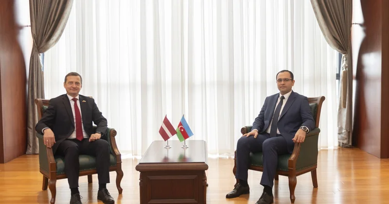 Nazir Məcnun Məmmədov latviyalı nümayəndələrlə görüşdü FOTOLAR
