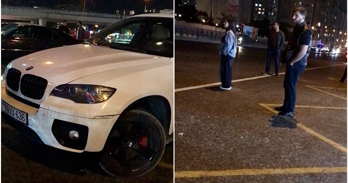 “BMW”ni avtobus dayanacağında park edib sürücü və sərnişinlərə çətinlik yaratdı VİDEO