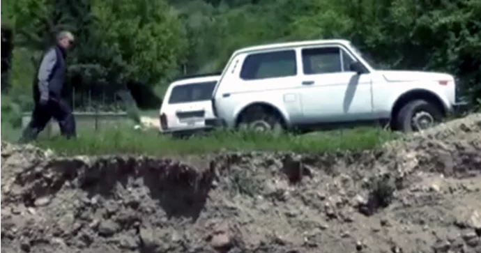 Sel Şamaxıda yolu dağıdıb VİDEO