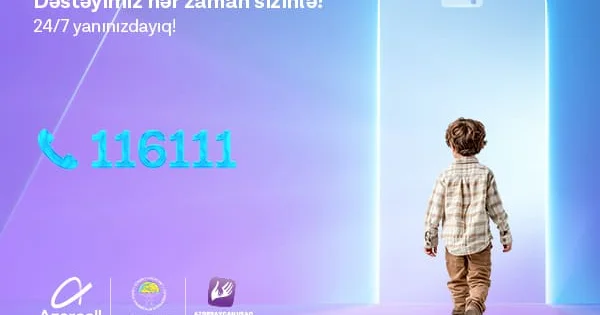 Azercell in dəstəyi ilə fəaliyyət göstərən “Uşaq Qaynar Xətti”nə 2025 ci ilin birinci rübündə 940 müraciət daxil olub