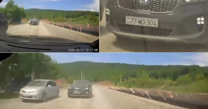 Bahalı maşınla əks yola çıxaraq hərəkətə mane oldular VİDEO