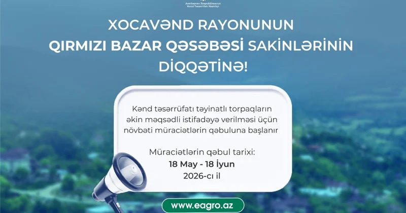 Qırmızı bazar qəsəbəsində torpaqların istifadəsi üçün növbəti müraciət qəbuluna başlanılır