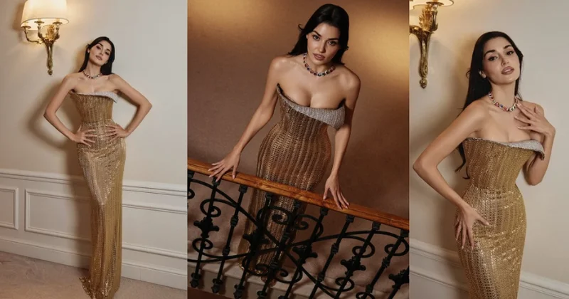 Hande Erçel Kann Festivalına azərbaycanlı dizaynerin geyimi ilə qatıldı FOTO