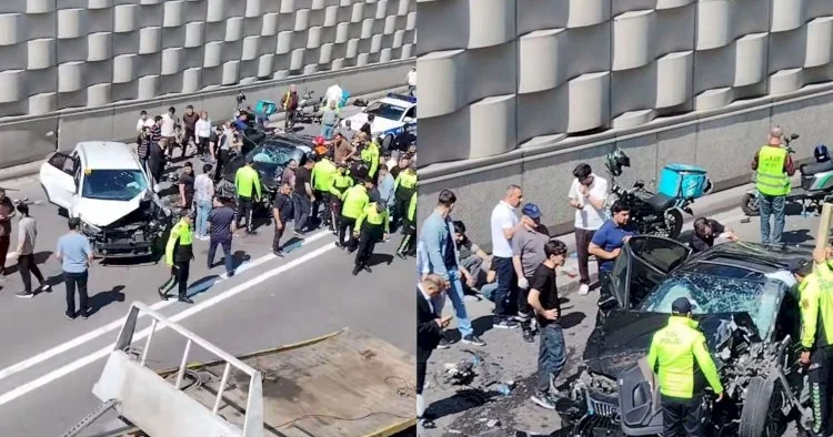 Bakıda ağır yol qəzası oldu ŞOK FOTOLAR KONKRET