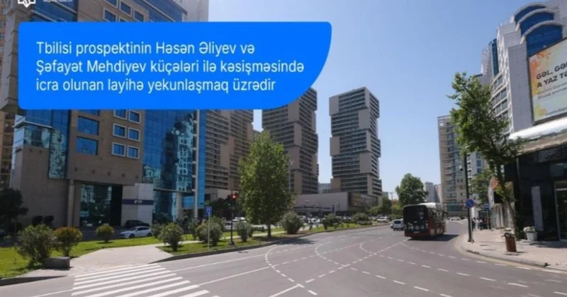 Tbilisi prospektinin Həsən Əliyev və Şəfayət Mehdiyev küçələri ilə kəsişməsində icra olunan layihə yekunlaşır