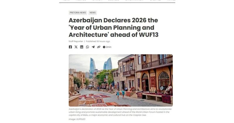Южноафриканский портал написал о проведении в Азербайджане WUF13