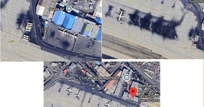 İsrail Tehranı vurdu: 1500 km lik hücumda Mehrebad hava limanı dağıldı