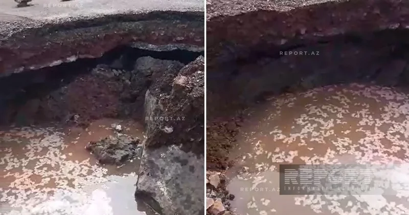 В Дашкесане после сильных ливней и селя размыло дорогу