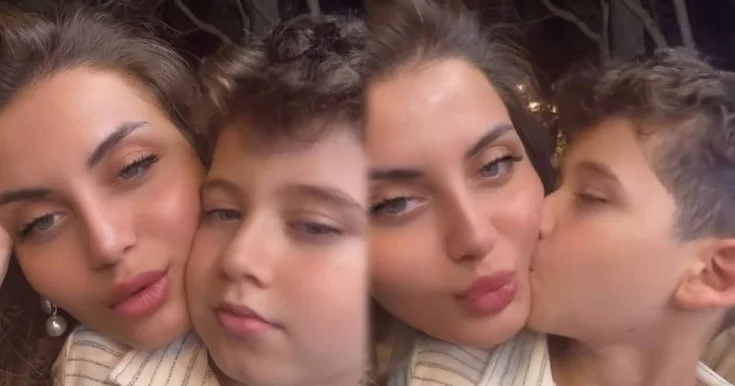 Oğlu ilə kamera qarşısına keçdi Video