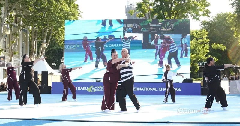 Fəvvarələr meydanında gimnastika şousu: 900 iştirakçı, 60 komanda FOTO