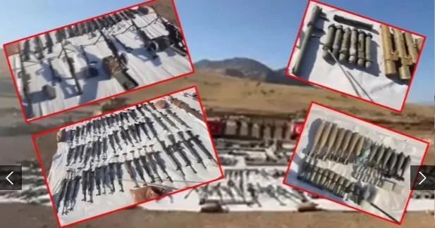 PKK nın İraqdakı mağarası aşkar edilub Yüzlərlə hərbi vasitə aşkar olunub + VİDEO
