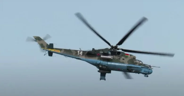 Belarusda helikopter Ukraynaya uçan Rusiya dronunu vurub