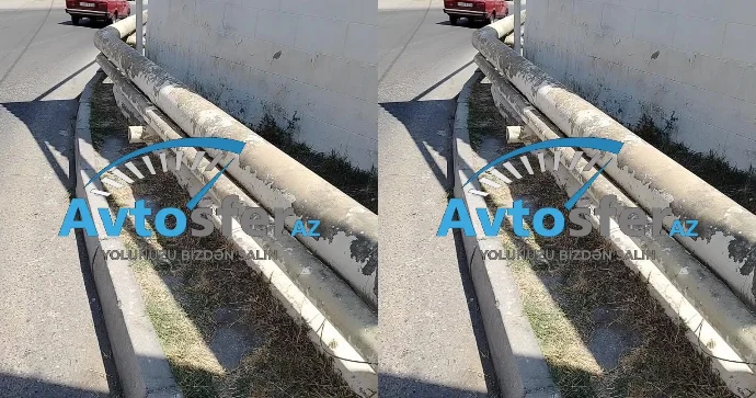 Maştağadakı bu yolda qaz boruları səkini tutub: Piyadalar üçün ciddi təhlükə VİDEO