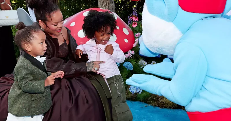 Rihanna oğulları ilə premyerada