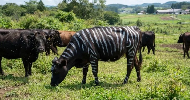 İnəkləri zebra kimi boyadılar Nəticə hər kəsi təəccübləndirdi