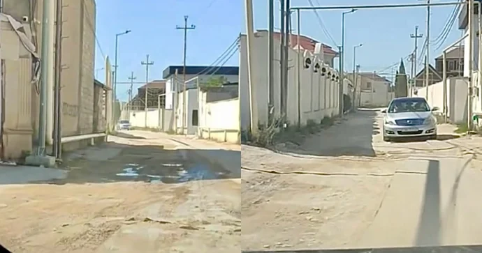 Bu yolda hərəkət işgəncəyə çevrilib: Qazılan hissə bir ildir bərpa olunmur VİDEO